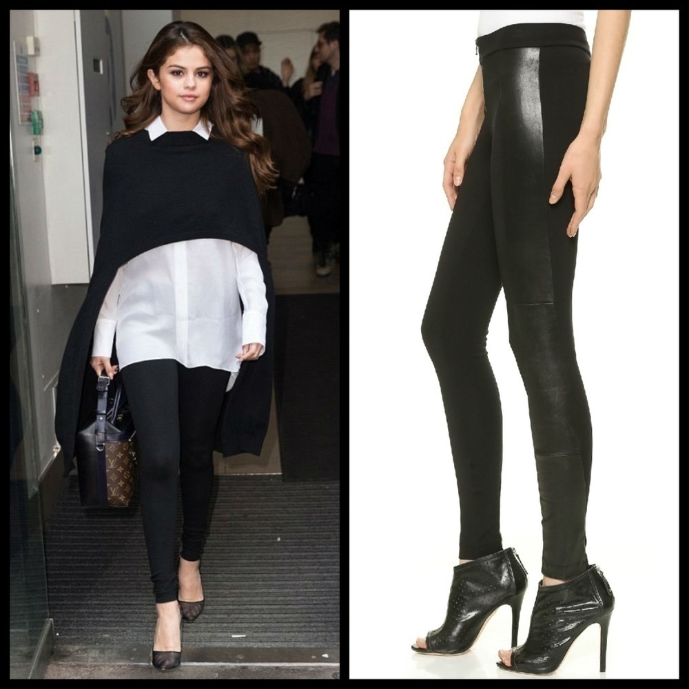 💕ALICE + OLIVIA💕 Front Zip Legging with Leather Side Panels Black 8
